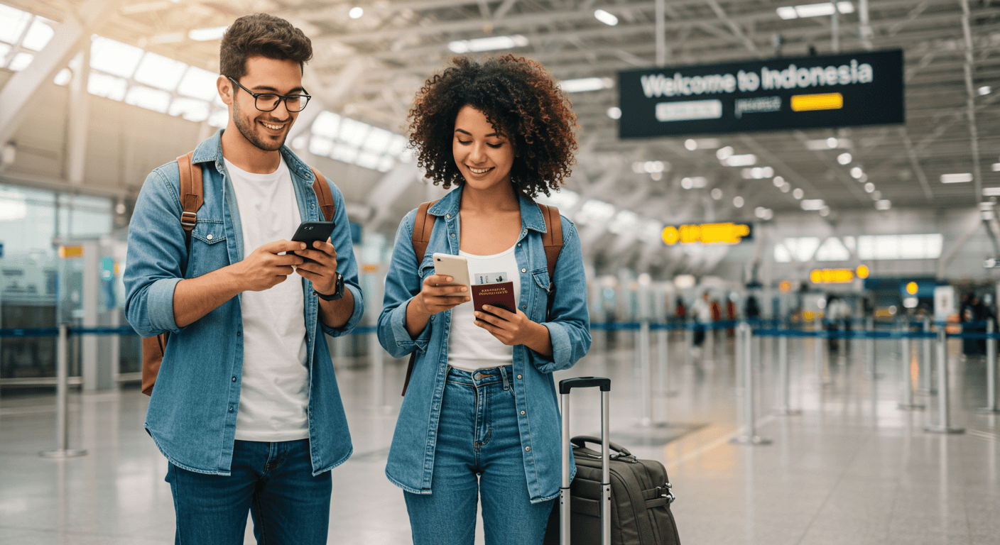 Reizigers op de luchthaven