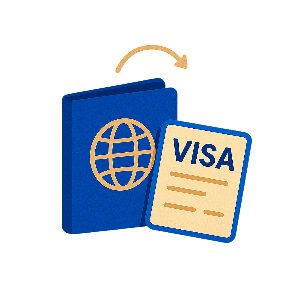 Illustratie van visumverlenging